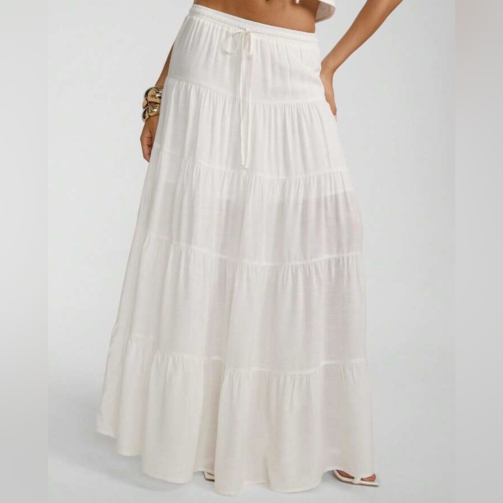 Love Tree White Maxi Skirt - L